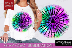 Halloween Round Tshirt Background - Tie Dye PNG Sublimation Product Image 1