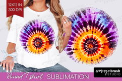 Halloween Round Tshirt Background - Tie Dye PNG Sublimation Product Image 1