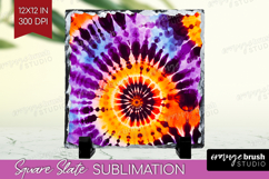 Halloween Slate PNG - Tie Dye Square Slate Sublimation Product Image 1