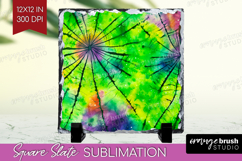 Halloween Slate PNG - Tie Dye Square Slate Sublimation Product Image 1