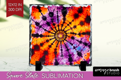 Halloween Slate PNG - Tie Dye Square Slate Sublimation Product Image 1
