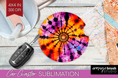 Halloween Car Coaster - Tie Dye Coaster PNG Sublimation Product Image 1
