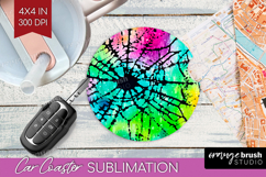 Halloween Car Coaster - Tie Dye Coaster PNG Sublimation Product Image 1