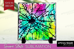 Halloween Slate PNG - Tie Dye Square Slate Sublimation Product Image 1