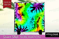 Halloween Slate PNG - Tie Dye Square Slate Sublimation Product Image 1