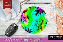 Halloween Car Coaster - Tie Dye Coaster PNG Sublimation Product Image 1
