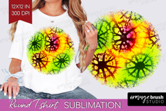Halloween Round Tshirt Background - Tie Dye PNG Sublimation Product Image 1