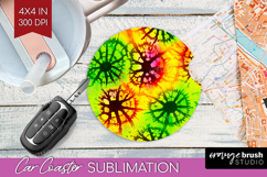 Halloween Car Coaster - Tie Dye Coaster PNG Sublimation Product Image 1