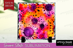 Halloween Slate PNG - Tie Dye Square Slate Sublimation Product Image 1