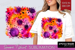 Halloween Square Tshirt Background - Tie Dye PNG Sublimation Product Image 1