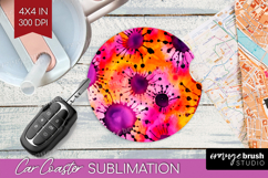 Halloween Car Coaster - Tie Dye Coaster PNG Sublimation Product Image 1