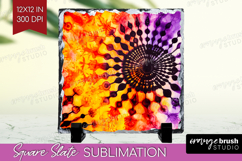 Halloween Slate PNG - Tie Dye Square Slate Sublimation Product Image 1