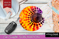 Halloween Car Coaster - Tie Dye Coaster PNG Sublimation Product Image 1