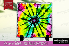 Halloween Slate PNG - Tie Dye Square Slate Sublimation Product Image 1