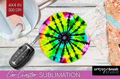 Halloween Car Coaster - Tie Dye Coaster PNG Sublimation Product Image 1