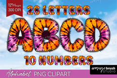 Halloween Doodle Aphabet Clipart - Tie Dye Letters PNG Product Image 1