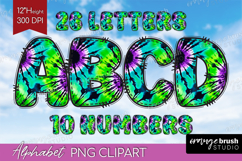 Halloween Doodle Aphabet Clipart - Tie Dye Letters PNG Product Image 1
