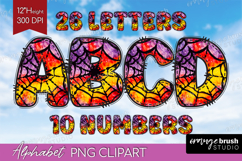 Halloween Doodle Aphabet Clipart - Tie Dye Letters PNG Product Image 1