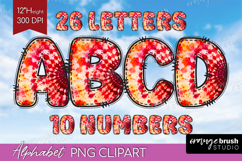 Halloween Doodle Aphabet Clipart - Tie Dye Letters PNG Product Image 1