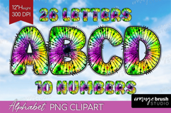 Halloween Doodle Aphabet Clipart - Tie Dye Letters PNG Product Image 1