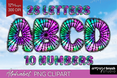 Halloween Doodle Aphabet Clipart - Tie Dye Letters PNG Product Image 1