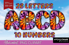 Halloween Doodle Aphabet Clipart - Tie Dye Letters PNG Product Image 1