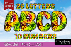 Halloween Doodle Aphabet Clipart - Tie Dye Letters PNG Product Image 1