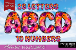 Halloween Doodle Aphabet Clipart - Tie Dye Letters PNG Product Image 1