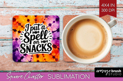 Sarcastic Halloween Quote Square Coaster - Tie Dye Coaster Product Image 1