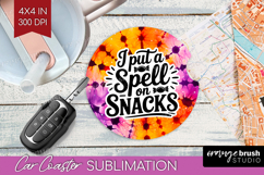 Sarcastic Halloween Quote Car Coaster - Tie Dye Coaster PNG Product Image 1