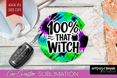 Sarcastic Halloween Quote Car Coaster - Tie Dye Coaster PNG Product Image 1