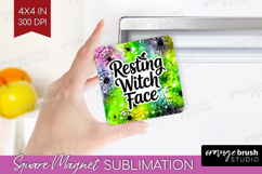 Sarcastic Halloween Quote Magnet Sublimation - Tie Dye PNG Product Image 1