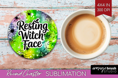 Sarcastic Halloween Quote Round Coaster - Tie Dye Coaster Product Image 1