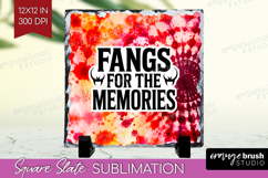 Sarcastic Halloween Quote Slate PNG - Tie Dye Square Slate Product Image 1