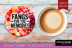 Sarcastic Halloween Quote Round Coaster - Tie Dye Coaster Product Image 1