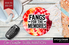 Sarcastic Halloween Quote Car Coaster - Tie Dye Coaster PNG Product Image 1