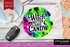 Sarcastic Halloween Quote Car Coaster - Tie Dye Coaster PNG Product Image 1