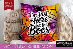 Sarcastic Halloween Quote Pillow Sublimation - Tie Dye Cover Product Image 1