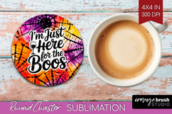 Sarcastic Halloween Quote Round Coaster - Tie Dye Coaster Product Image 1