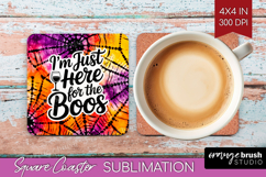 Sarcastic Halloween Quote Square Coaster - Tie Dye Coaster Product Image 1