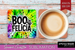 Sarcastic Halloween Quote Square Coaster - Tie Dye Coaster Product Image 1