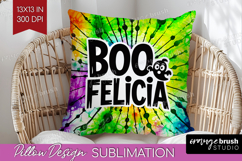 Sarcastic Halloween Quote Pillow Sublimation - Tie Dye Cover Product Image 1