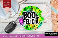 Sarcastic Halloween Quote Car Coaster - Tie Dye Coaster PNG Product Image 1