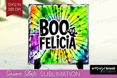 Sarcastic Halloween Quote Slate PNG - Tie Dye Square Slate Product Image 1