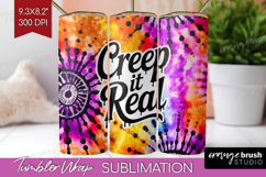 Sarcastic Halloween Quote Tumbler Wrap - Tie Dye Tumbler PNG Product Image 1