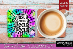 Sarcastic Halloween Quote Square Coaster - Tie Dye Coaster Product Image 1