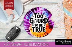 Sarcastic Halloween Quote Car Coaster - Tie Dye Coaster PNG Product Image 1