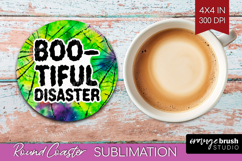 Sarcastic Halloween Quote Round Coaster - Tie Dye Coaster Product Image 1