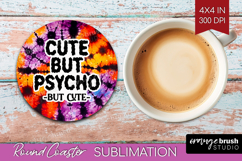 Sarcastic Halloween Quote Round Coaster - Tie Dye Coaster Product Image 1