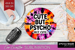 Sarcastic Halloween Quote Car Coaster - Tie Dye Coaster PNG Product Image 1